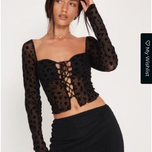 Motel Rocks Black Sheer Top